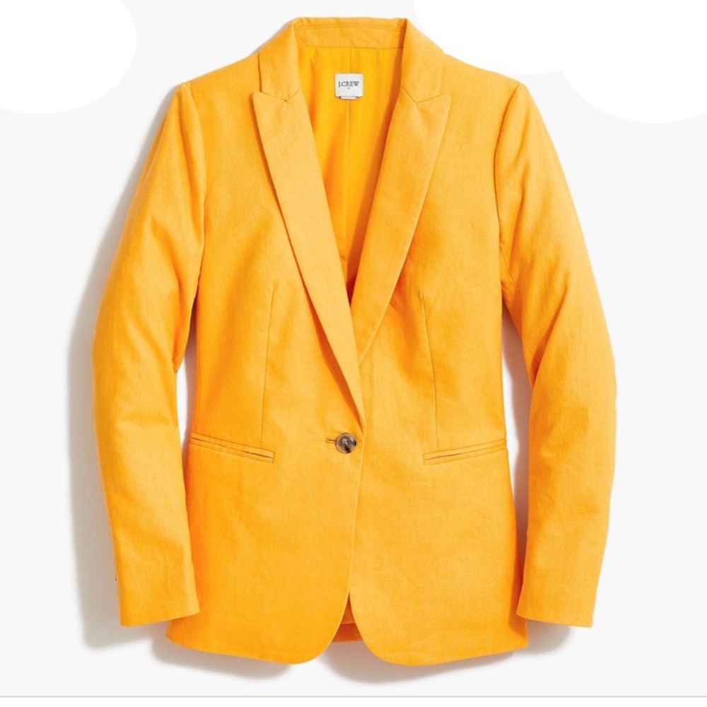 JCREW Canary Yellow Linen Blazer NWT